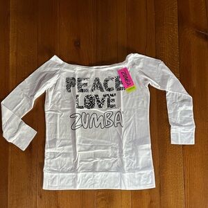 New White Zumba Long Sleeve Top